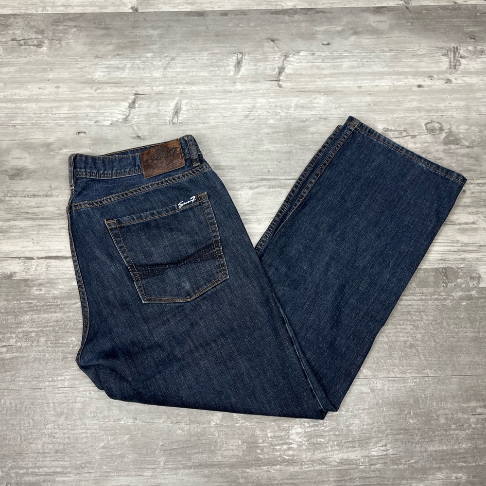 Seven7 Dark Wash Denim Straight Fit Jeans 36x30 - Picture 1 of 8